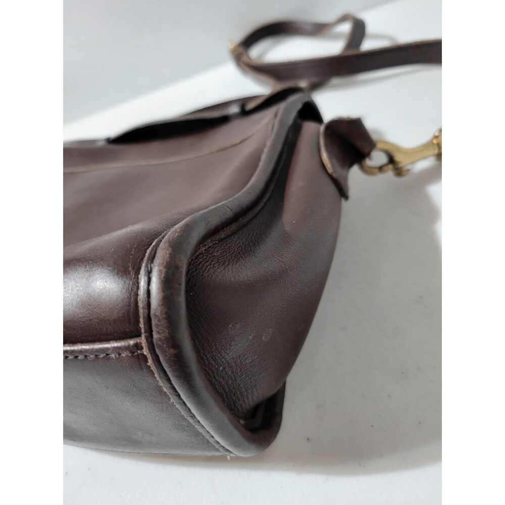Vintage COACH 9870 Court Shoulder Bag Purse Chocolate Brown Leather Turn Lock - Picture 9 of 16